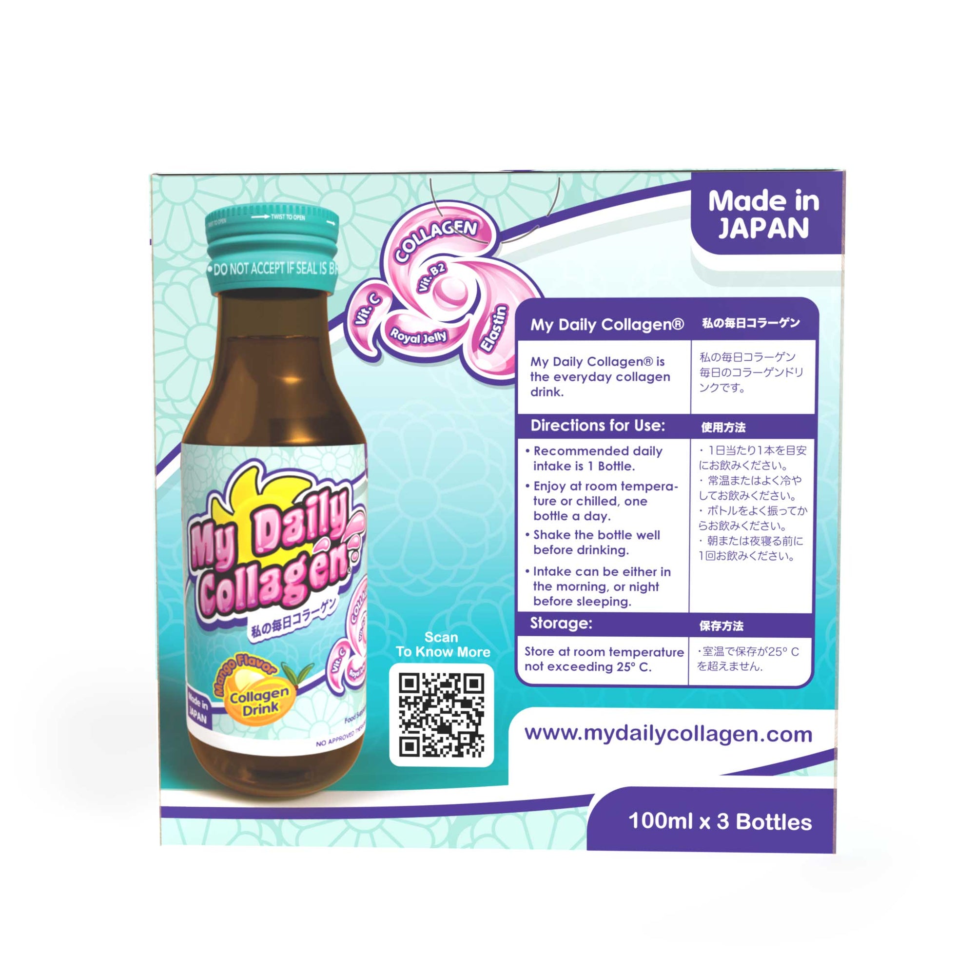 My Daily Collagen Drink - 1 retail box (3 x 100ml bottle)