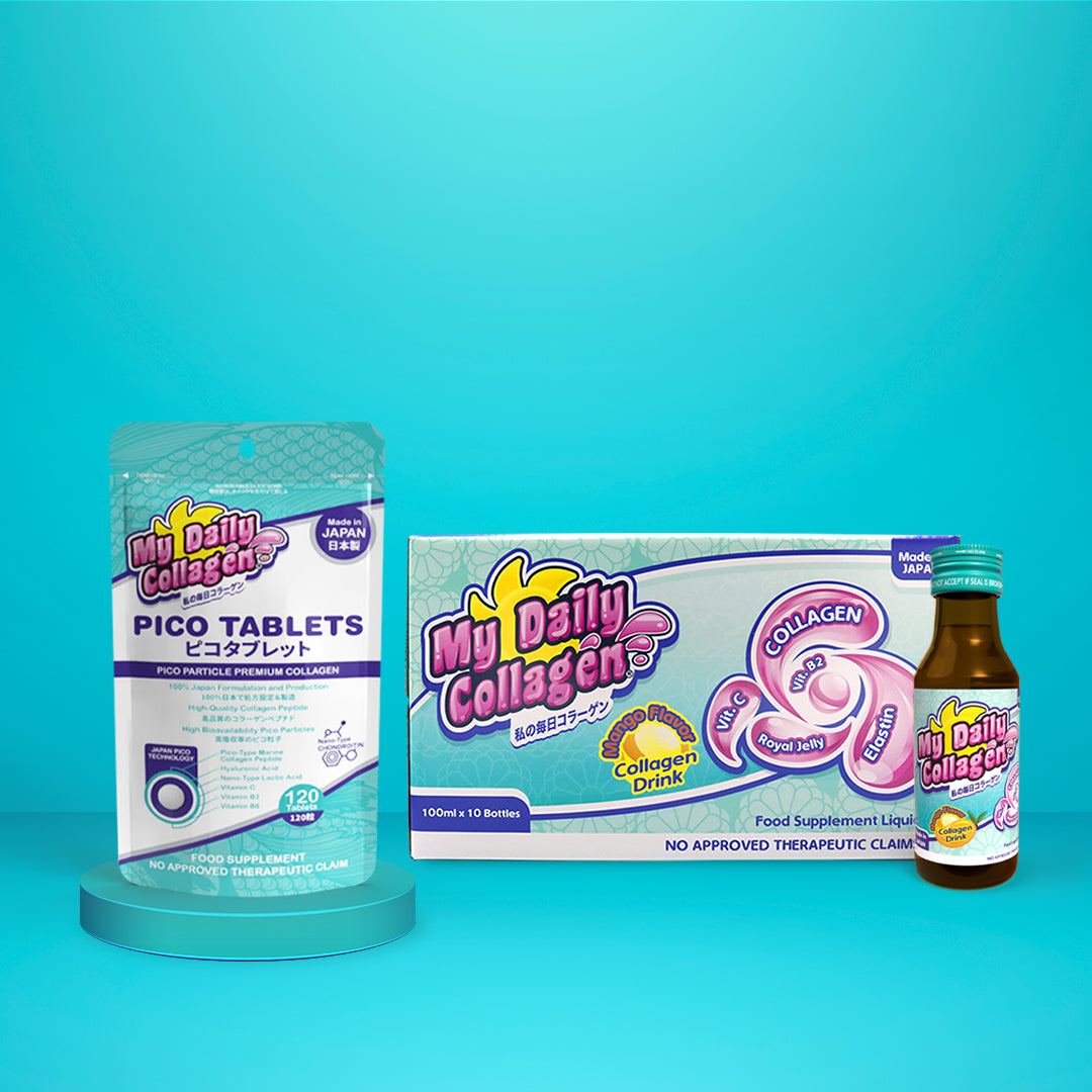 My Daily Collagen Bundle A - 1 retail box of drinks (10 x 100ml bottle) + 1 pouch of Pico Tablets