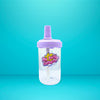 Clear Glass Cup with Lid and Straw