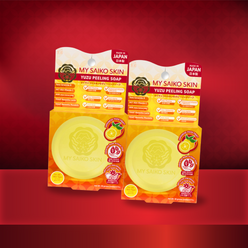 MY SAIKO SKIN Yuzu Peeling Soap (Bundle of 2)- Japanese Skincare with Yuzu Ceramide B, AHA & Lactobionic Acid for Radiant Skin
