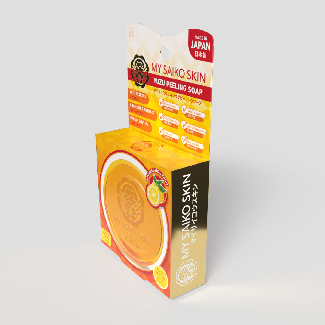 MY SAIKO SKIN Yuzu Peeling Soap (Bundle of 2)- Japanese Skincare with Yuzu Ceramide B, AHA & Lactobionic Acid for Radiant Skin