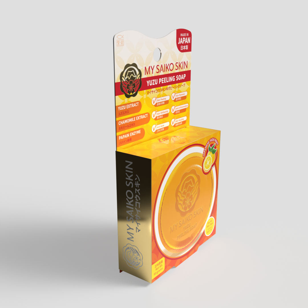 MY SAIKO SKIN Yuzu Peeling Soap (Bundle of 2)- Japanese Skincare with Yuzu Ceramide B, AHA & Lactobionic Acid for Radiant Skin