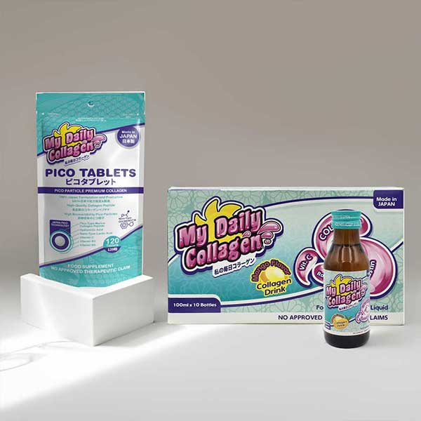 My Daily Collagen Bundle A - 1 retail box of drinks (10 x 100ml bottle) + 1 pouch of Pico Tablets